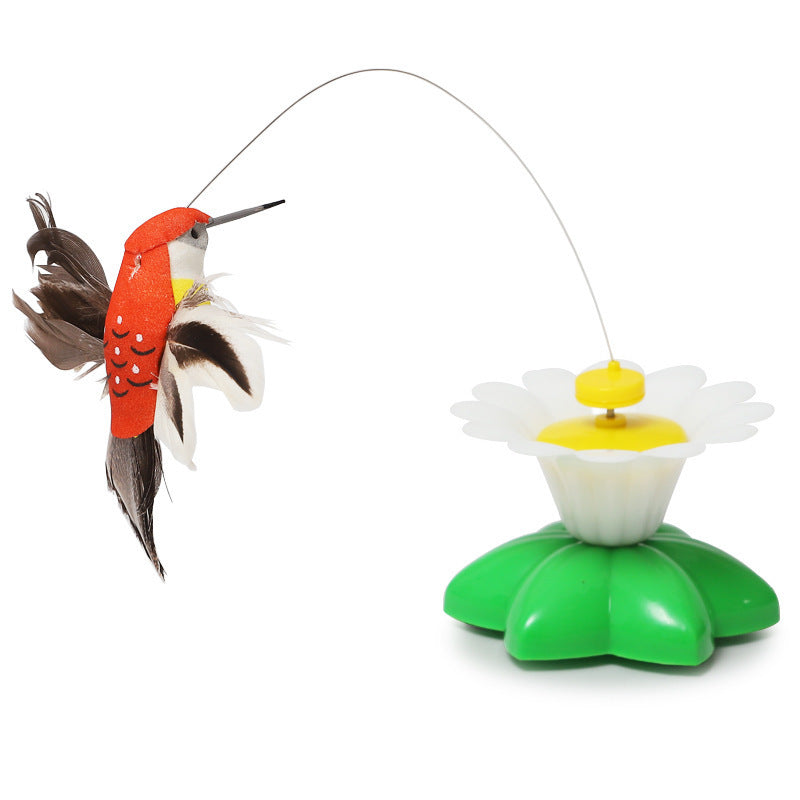Automatic Rotating Cat Teaser with Butterflies and Hummingbirds