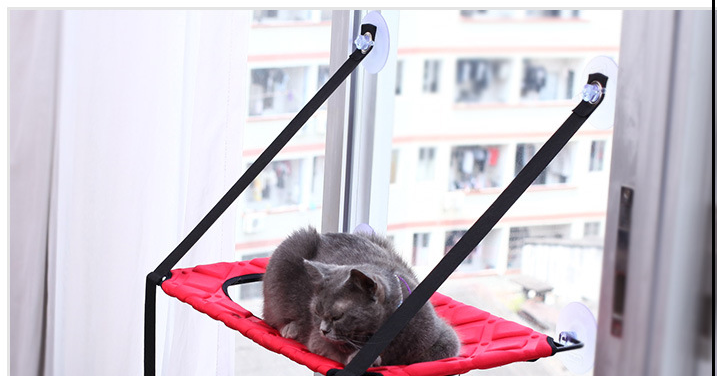 Window-Mounted Cat Hammock with Suction Cups (Single/Double)