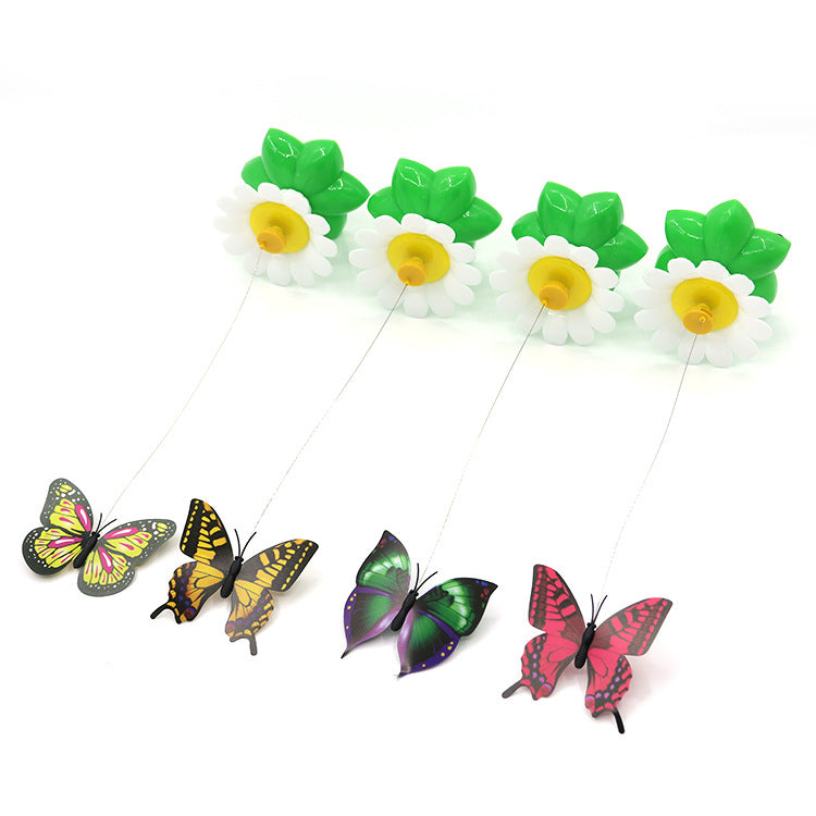 Automatic Rotating Cat Teaser with Butterflies and Hummingbirds