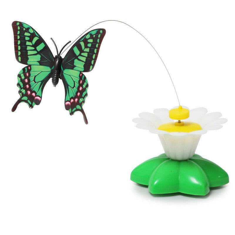 Automatic Rotating Cat Teaser with Butterflies and Hummingbirds